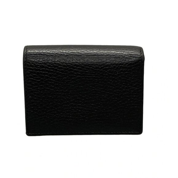 GUCCI Double G Card Case Wallet/GG Marmont Black Leather - Picture 2 of 11
